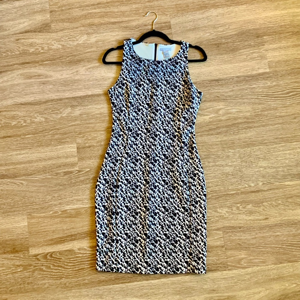 Mid-length black & white H&M bodycon dress